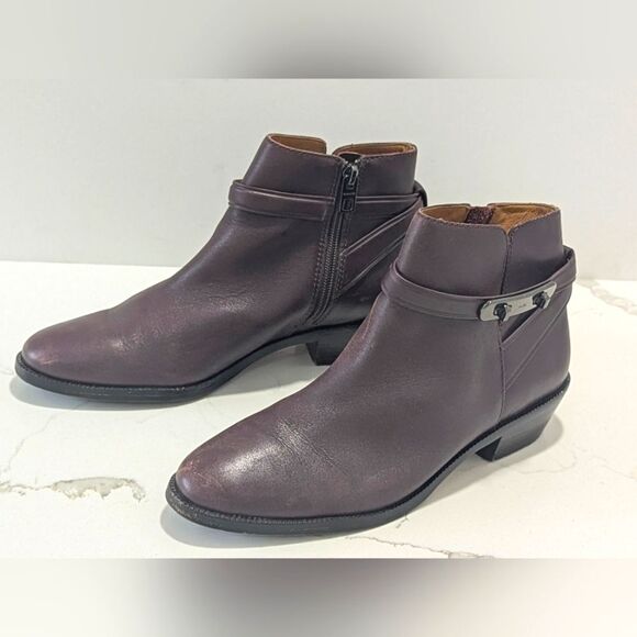 Coach Coleen Bootie Brown Burgundy Buttery Soft Leather Zip Ankle Boots Size 8.5 - Picture 2 of 11